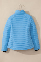 Myosotis Solid Color Quilted Zip-up Puffer Jacket Jackets JT's Designer Fashion