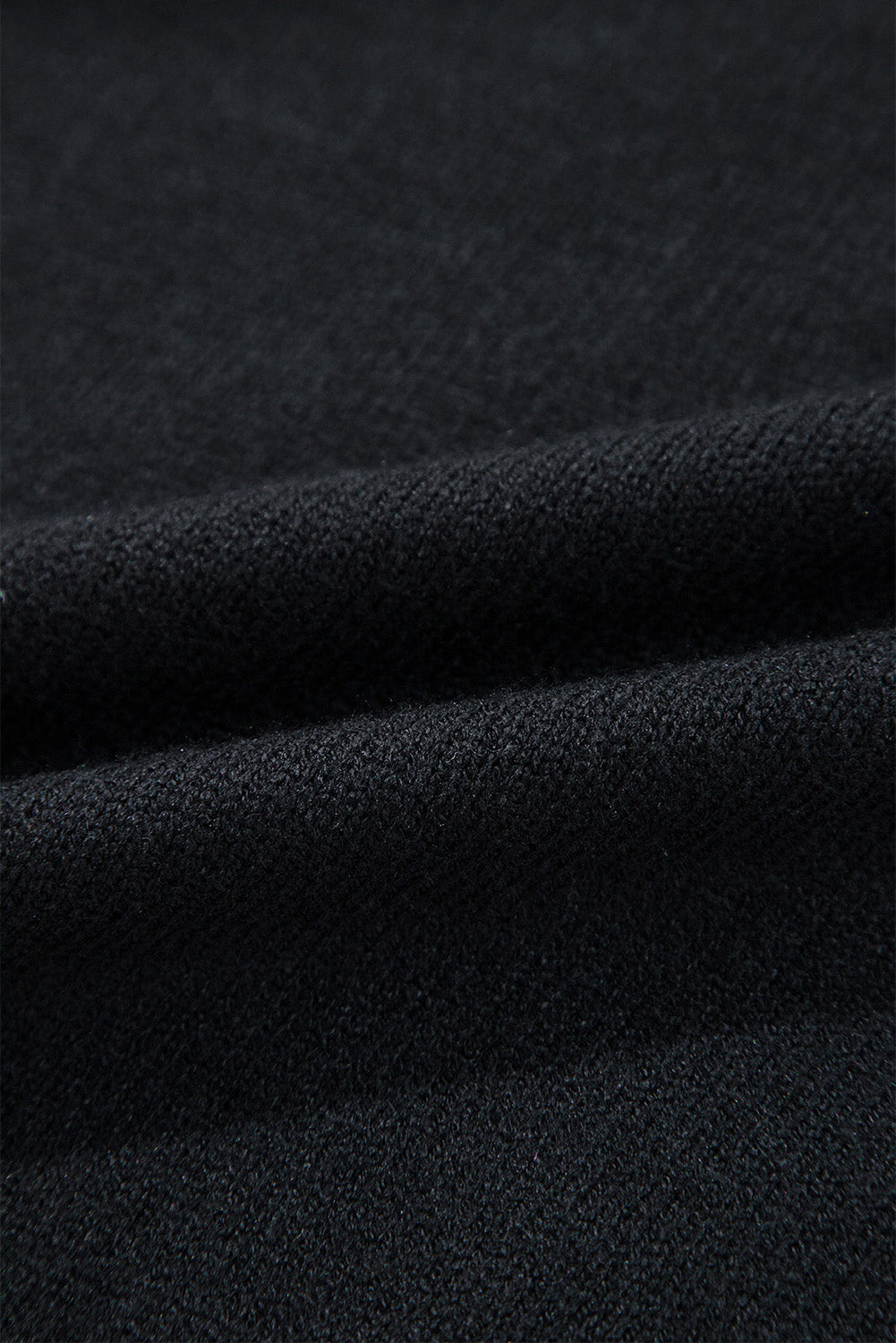Black Boo Knitted Pattern Ribbed Edge Drop Shoulder Sweater Sweaters JT's Designer Fashion