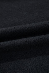 Black Boo Knitted Pattern Ribbed Edge Drop Shoulder Sweater Sweaters JT's Designer Fashion