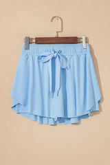 Sky Blue Drawstring High Waist Lined Tennis Skorts Skirts & Petticoat JT's Designer Fashion