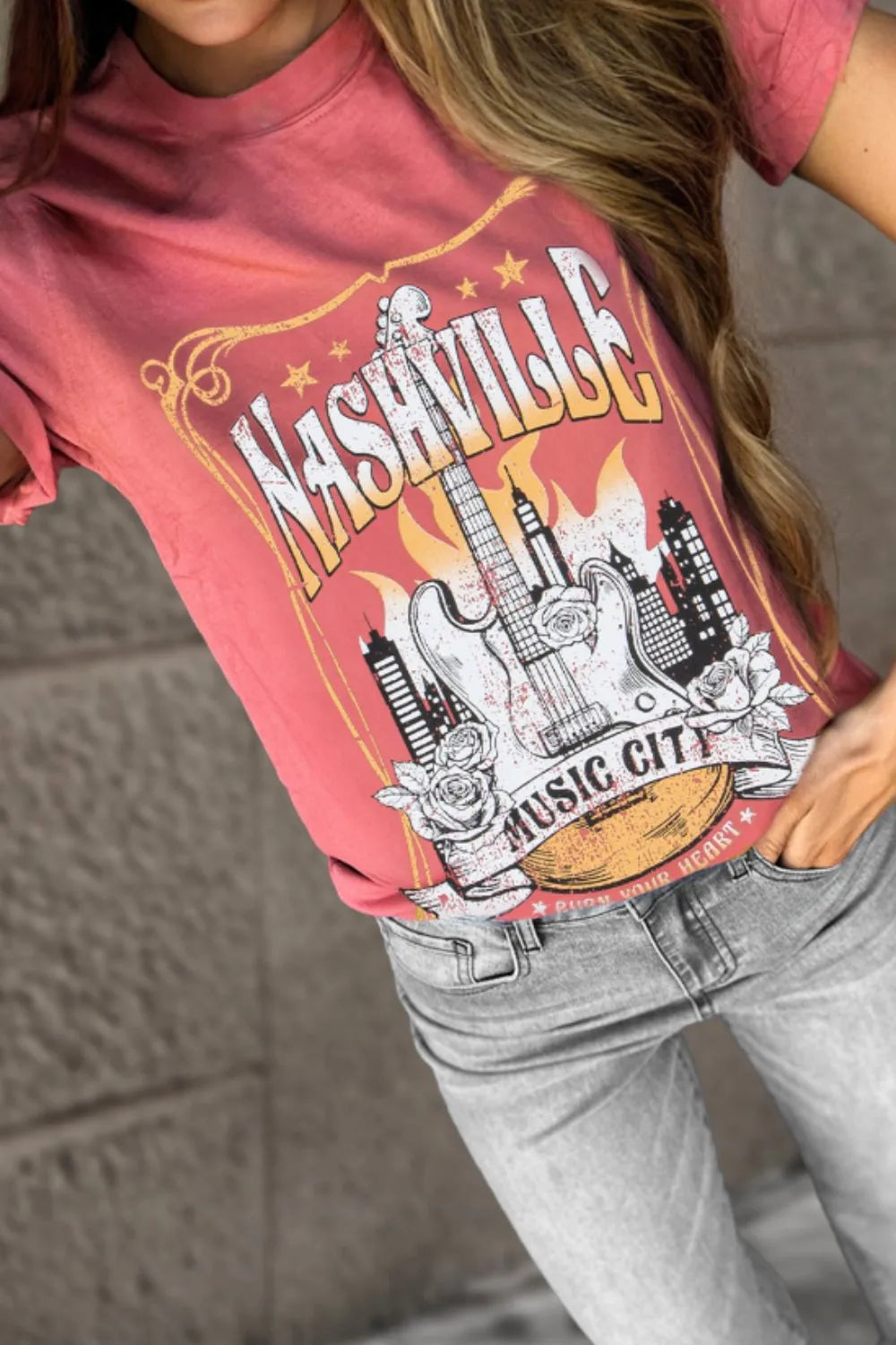 Mineral Nashville Music City Graphic Retro T-Shirt Graphic Tees JT's Designer Fashion