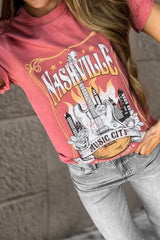 Mineral Nashville Music City Graphic Retro T-Shirt Graphic Tees JT's Designer Fashion