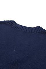 Dark Blue Knit Vest Pullover Sweater Sweaters & Cardigans JT's Designer Fashion