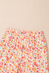 Pink Boho Floral Bandeau Top and High Waist Wide Leg Pants Set Pant Sets JT's Designer Fashion