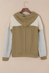 Brown Colorblock Patchwork Pullover Hoodie Sweatshirts & Hoodies JT's Designer Fashion