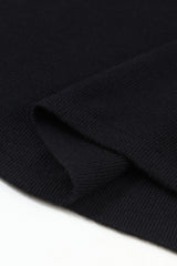 Black Striped Sleeve Plain Knit Sweater Sweaters JT's Designer Fashion