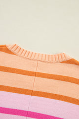 Multicolour Gradient Ribbed Edge Loose Sweater Sweaters JT's Designer Fashion