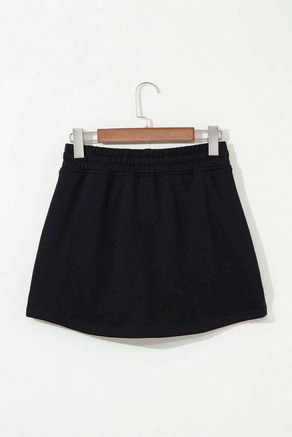 Black French Terry Drawstring Mini Skort with Pockets Skirts & Petticoat JT's Designer Fashion