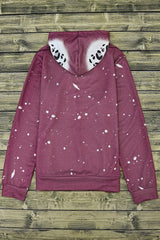 Leopard Tie Dye Print Kangaroo Pocket Pullover Hoodie Sweatshirts & Hoodies JT's Designer Fashion