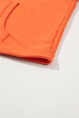 Orange Solid Kangaroo Pocket Half Zipper Oversized Hoodie Sweatshirts & Hoodies JT's Designer Fashion
