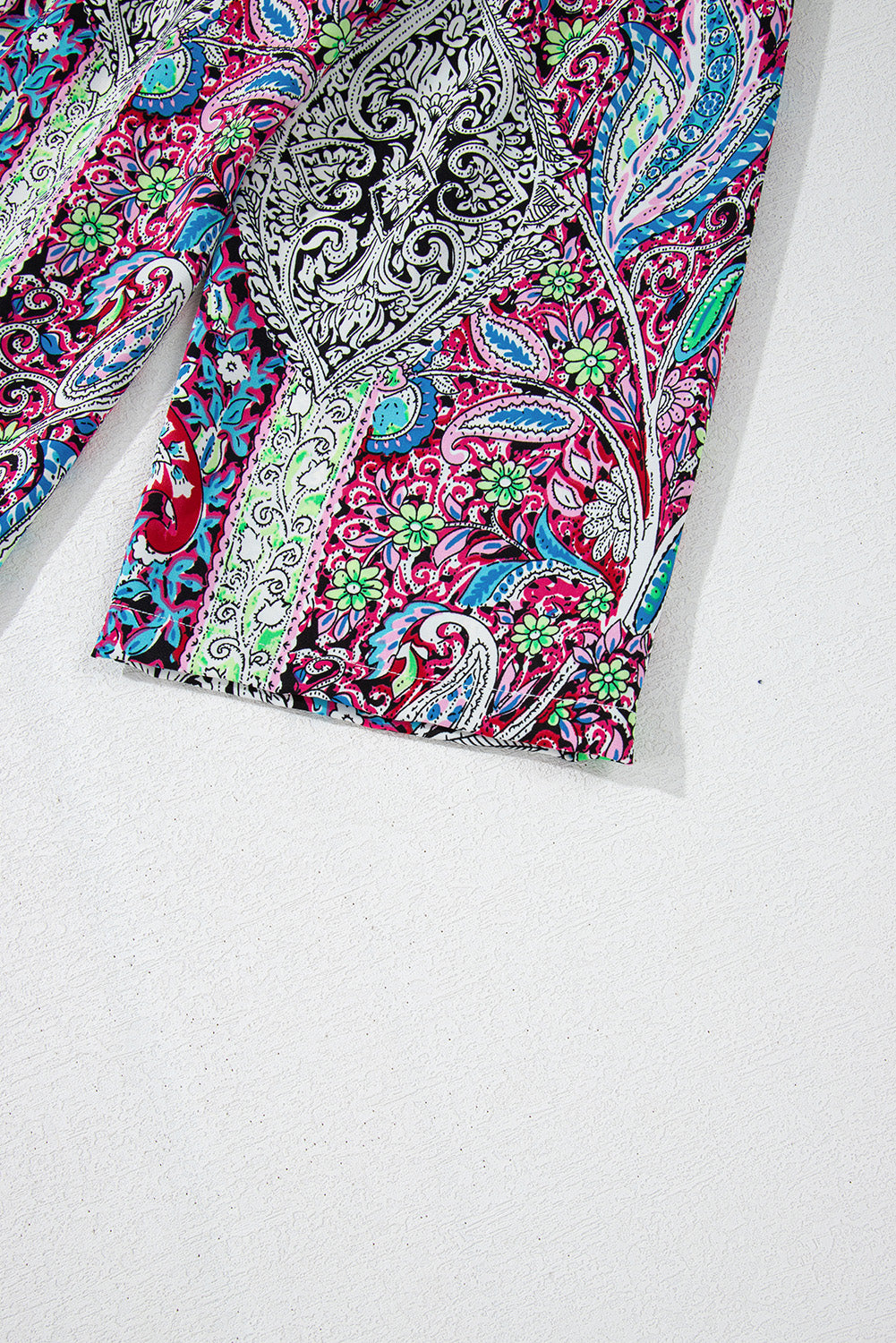 Red Paisley Print Open Front Kimono Kimonos JT's Designer Fashion
