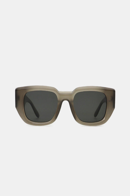 Polycarbonate Frame Rectangle Sunglasses Taupe One Size JT's Designer Fashion
