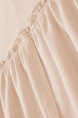 Beige Frill Exposed Seam Cowl Neck Oversized Sweatshirt Sweatshirts & Hoodies JT's Designer Fashion