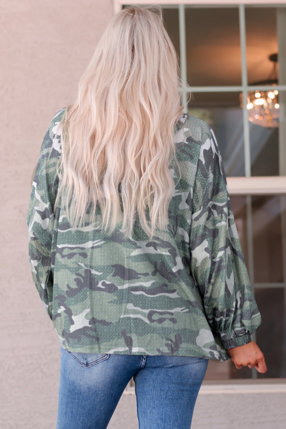 Green Long Sleeve Camo Print Oversize Hoodie Sweatshirts & Hoodies JT's Designer Fashion