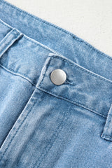 Myosotis Acid Washed High Rise Cropped Wide Leg Jeans Jeans JT's Designer Fashion