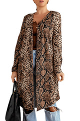 Snake Print Long Cardigan Sweaters & Cardigans JT's Designer Fashion