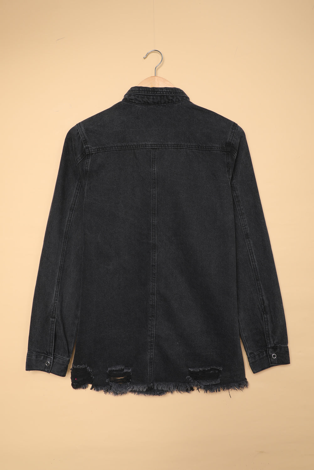 Black Ripped Denim Jacket Denim Jackets JT's Designer Fashion
