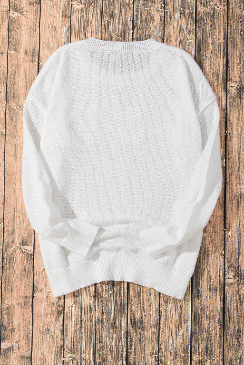 White XOXO Glitter Print Round Neck Casual Sweater Sweaters JT's Designer Fashion
