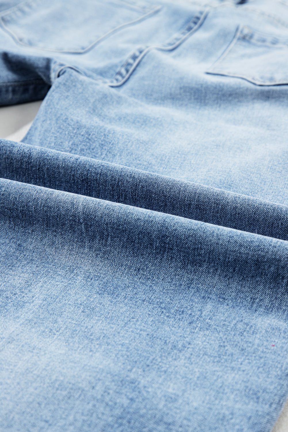Light Blue High Rise Distressed Straight Leg Jeans Jeans JT's Designer Fashion