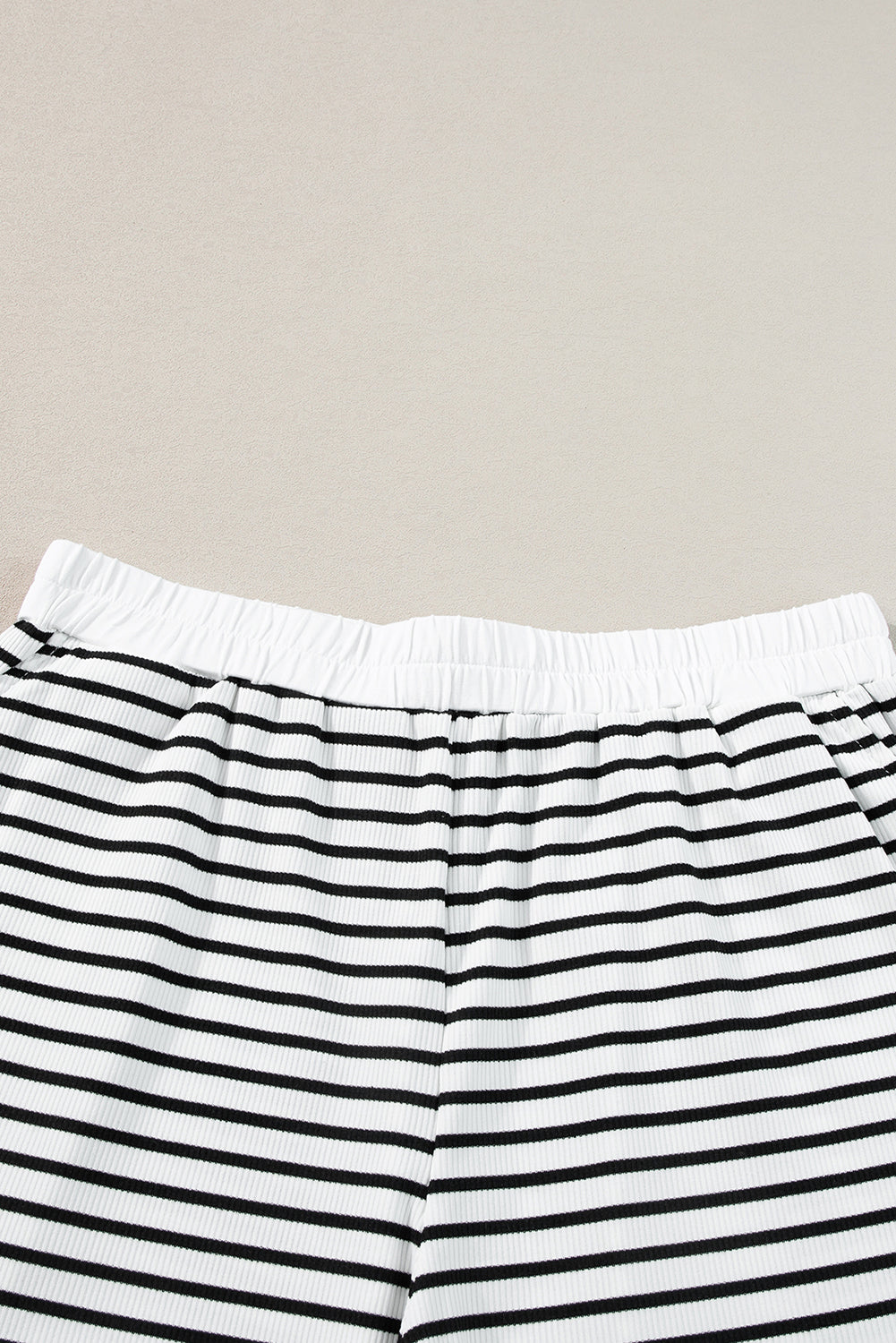 White Stripe Contrast Edge Tee and Shorts Set Short Sets JT's Designer Fashion