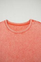 Carrot Mineral Wash Pocketed T-shirt Long Dress T Shirt Dresses JT's Designer Fashion