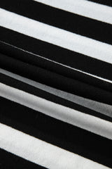 Black Stripe Slim Fit High Neck Knit Sweater Sweaters JT's Designer Fashion