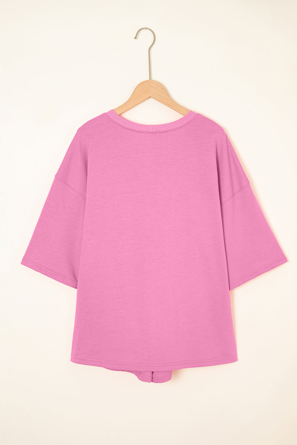 Bonbon Solid Loose V Neck Half Sleeve Tee and Shorts Short Sets JT's Designer Fashion