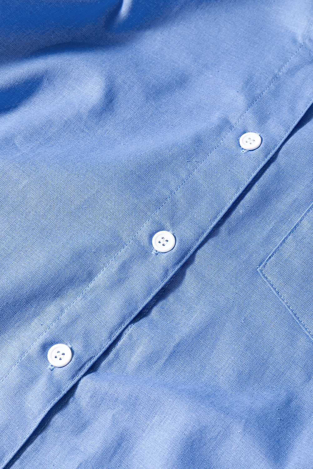 Blue Boyfriend Chest Pocket Tunic Shirt Blouses & Shirts JT's Designer Fashion