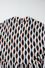Apricot Geometric Print Collared V Neck Plus Size Mini Dress Plus Size Mini Dresses JT's Designer Fashion