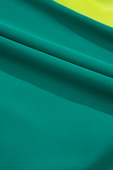 Sea Green Contrast Trim Colorblock Patchwork High Waisted Bikini High Waisted Swimsuit JT's Designer Fashion