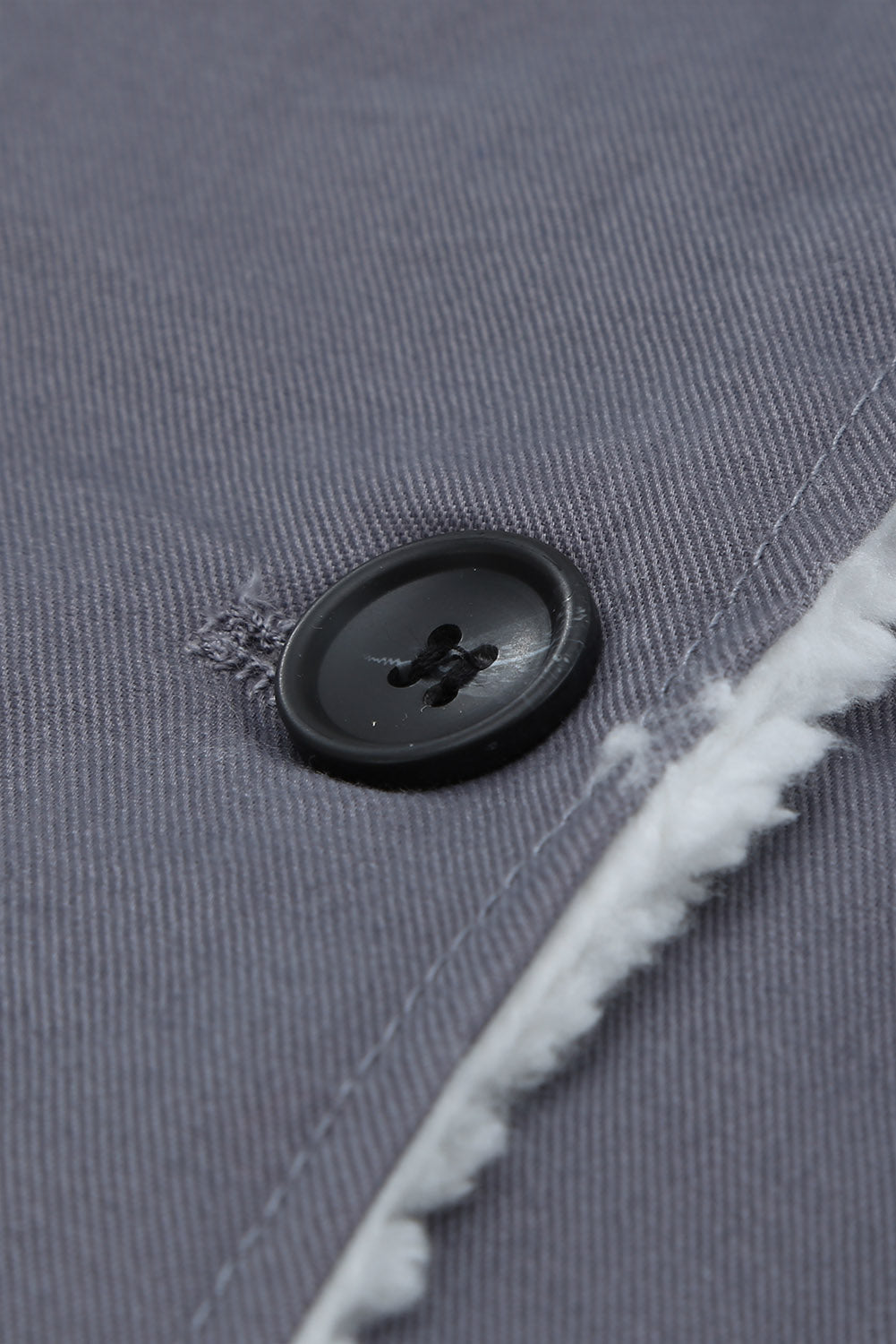 Gray Lapel Collar Button Fleece Jacket Jackets JT's Designer Fashion