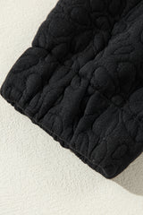 Black Floral Quilted Jacket Jackets JT's Designer Fashion