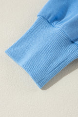 Bonbon Color Block Exposed Seam Side Slits Crewneck Sweatshirt Sweatshirts & Hoodies JT's Designer Fashion
