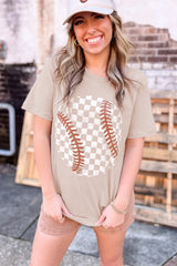 Jet Stream Checkered Baseball Graphic Tee Graphic Tees JT's Designer Fashion
