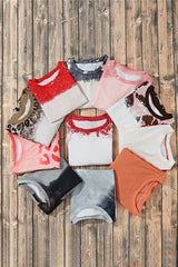 Fiery Red Tie-dyed Crew Neck Pullover Sweatshirt Sweatshirts & Hoodies JT's Designer Fashion