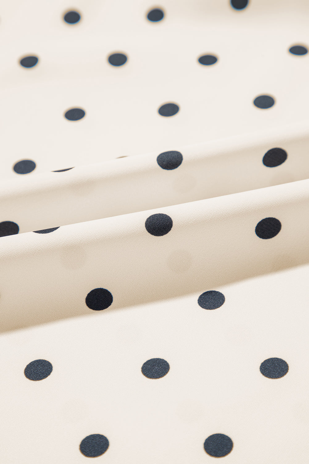 Apricot Polka Dot Print Frilled Collar Lantern Sleeve Blouse Blouses & Shirts JT's Designer Fashion