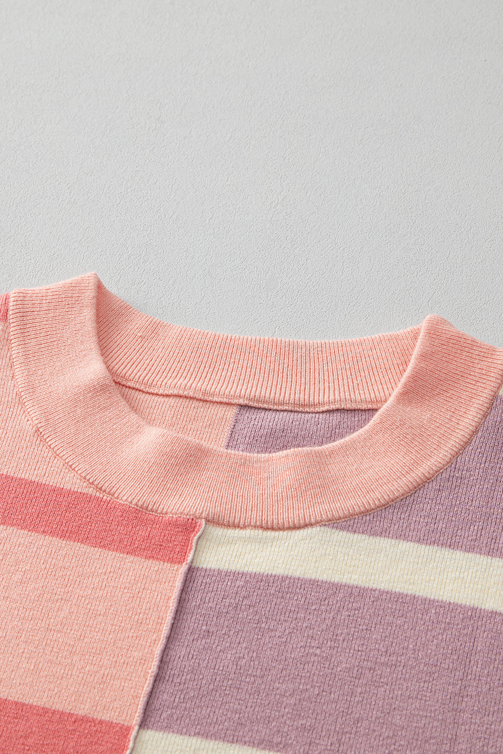 Pink Stripe Colorblock Oversized Sweater Sweaters JT's Designer Fashion