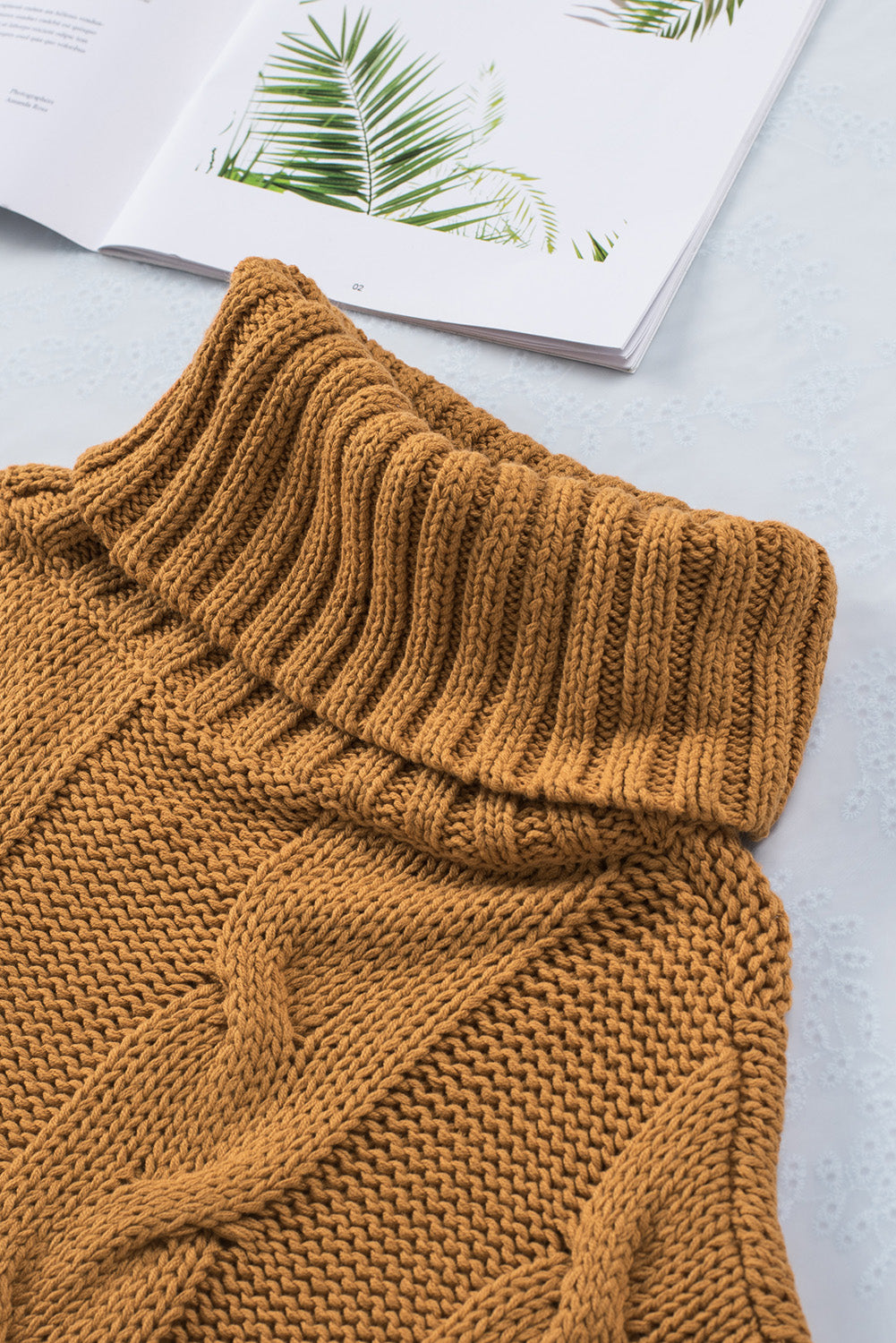 Cuddle Weather Cable Knit Handmade Turtleneck Sweater Sweaters & Cardigans JT's Designer Fashion