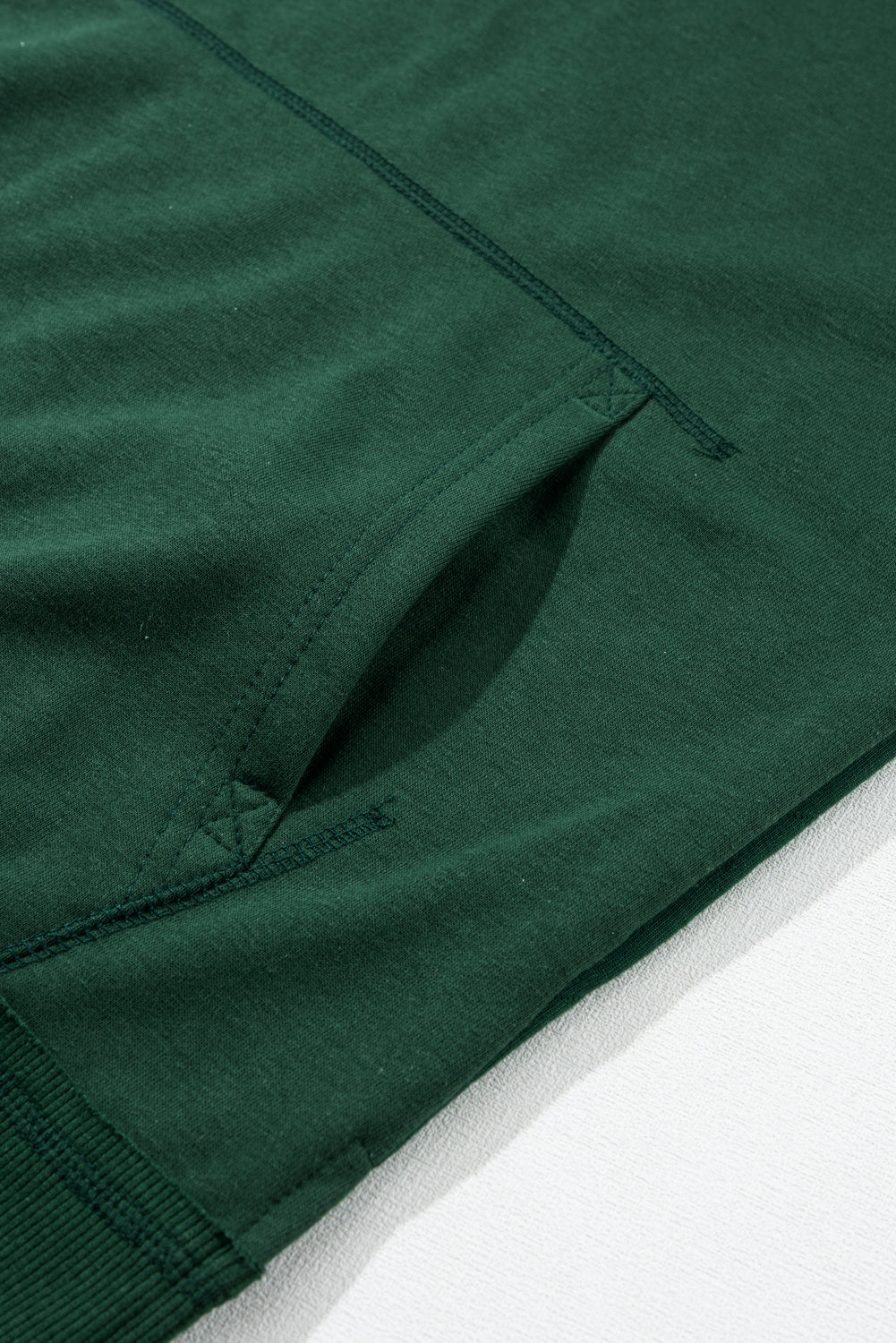 Blackish Green Quilted Patchwork Exposed Seam Hoodie Sweatshirts & Hoodies JT's Designer Fashion