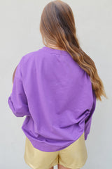 Tillandsia Purple GAME DAY Rugby Chenille Embroidered Pullover Sweatshirt Sweatshirts & Hoodies JT's Designer Fashion