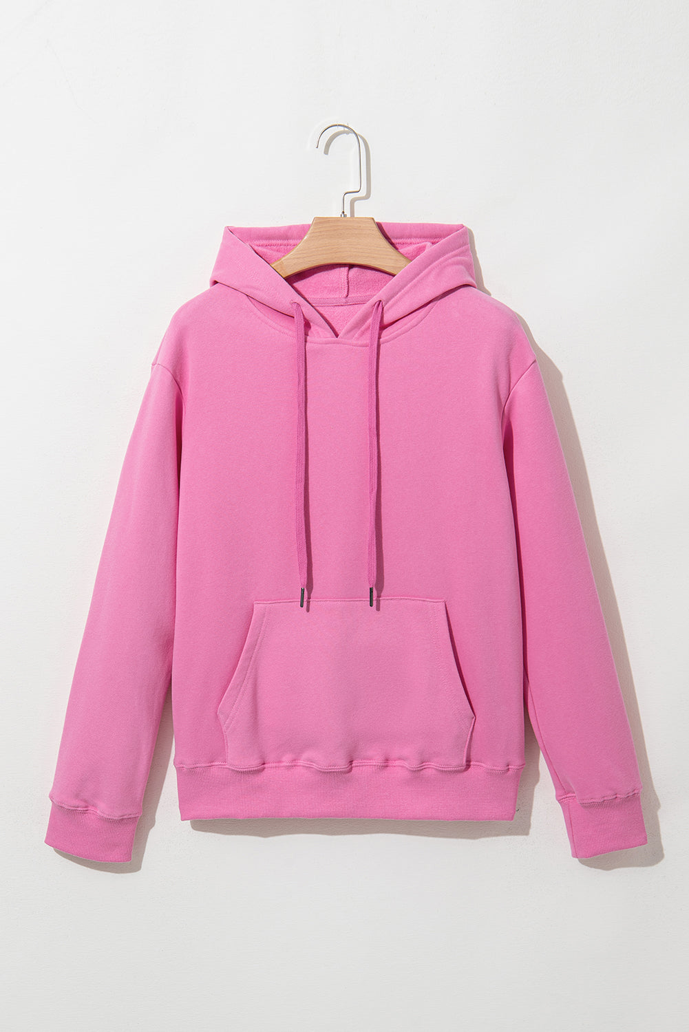 Bonbon Solid Color Fleece Lined Drawstring Hoodie with Pocket Sweatshirts & Hoodies JT's Designer Fashion