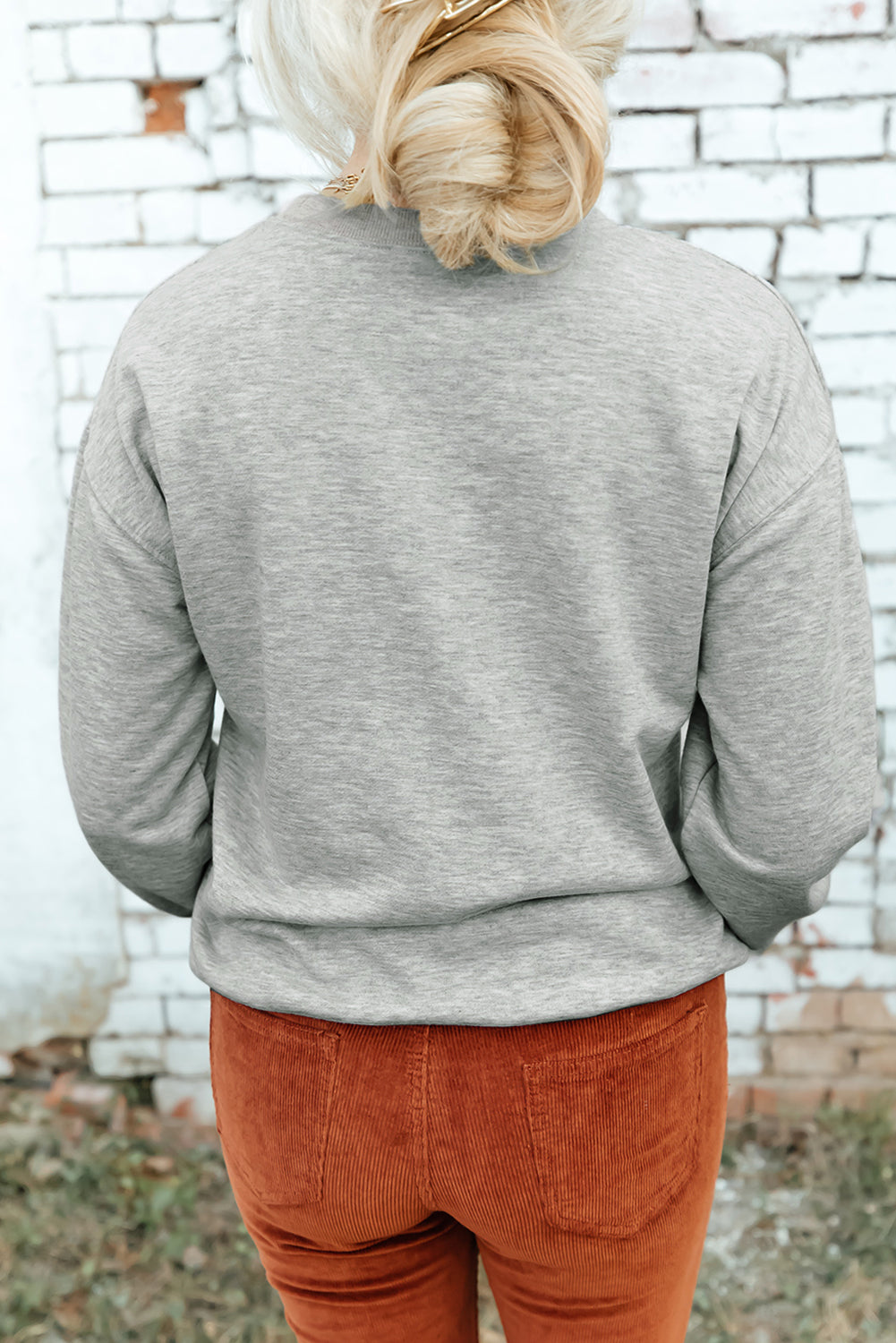 Gray GAME DAY Lightning Rugby Football Print Pullover Sweatshirt Graphic Sweatshirts JT's Designer Fashion