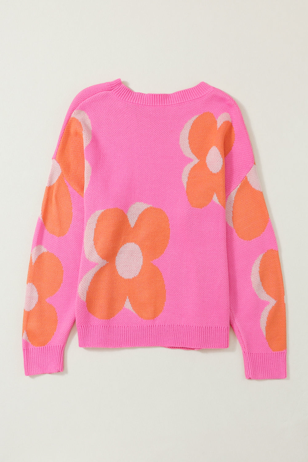 Flower Pattern Slouchy Sweater Sweaters JT's Designer Fashion