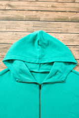 Aruba Blue Fleece Lined Half Zipper Kangaroo Pockets Loose Hoodie Sweatshirts & Hoodies JT's Designer Fashion