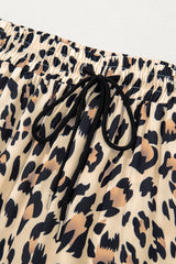 Parchment Leopard Drawstring Flowy Wide Leg Pants Pants & Culotte JT's Designer Fashion
