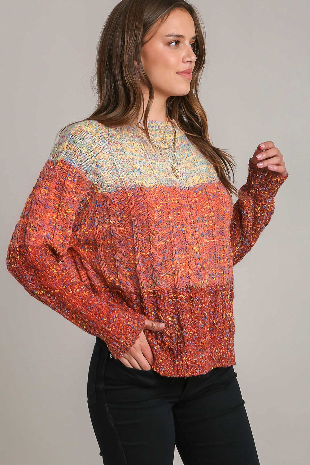 Multicolour Colorful Confetti Wool Ball Knitted Sweater Sweaters JT's Designer Fashion