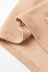 Light French Beige Drawstring Turtleneck Dolman Sleeve Sweatshirt Sweatshirts & Hoodies JT's Designer Fashion