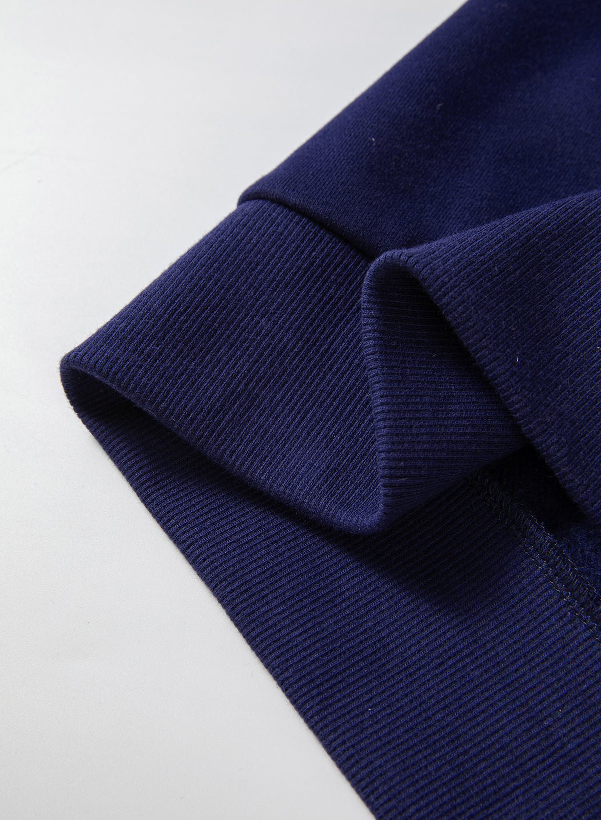 Navy Blue Solid Fleece Lined Drop Shoulder High Low Sweatshirt Sweatshirts & Hoodies JT's Designer Fashion