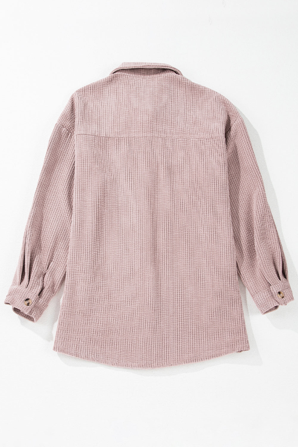 Light Pink Corduroy Flap Pocket Button Up Shacket Jackets JT's Designer Fashion