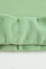 Smoke Green Solid Fleece Lined Drop Shoulder Terry Sweatshirt Sweatshirts & Hoodies JT's Designer Fashion
